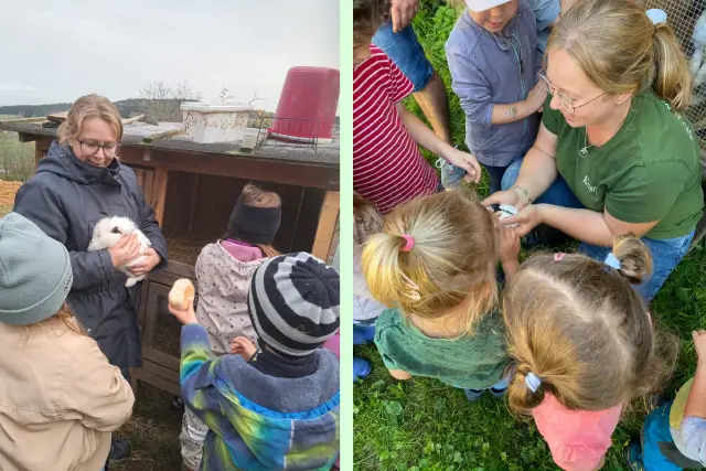 Bäuerin_Kerstin_mit_Kindern_bei_Tieren